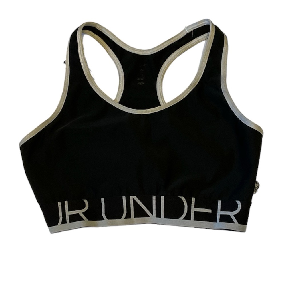Women’s Under Armour Racer Back Black Compression Sports Bra.